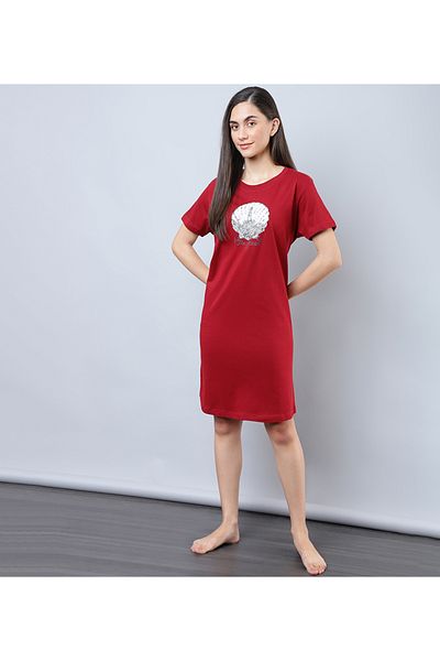 Aila Women's Sleepwear Red Dress