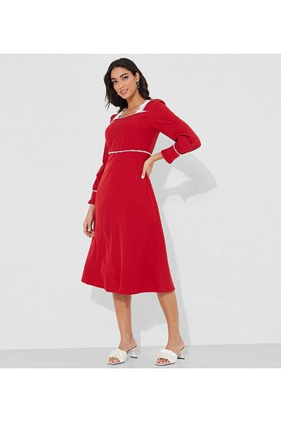 Aila Red Women's Midi dress