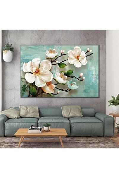 Genel Markalar Dokoratif Inci Çiçek Yağlı Boya Efektli Modern HD Baskı Kanvas...