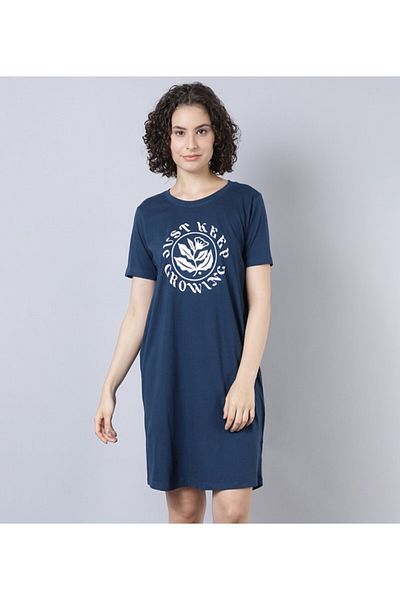 Aila Women's Sleepwear Navy Blue Dress