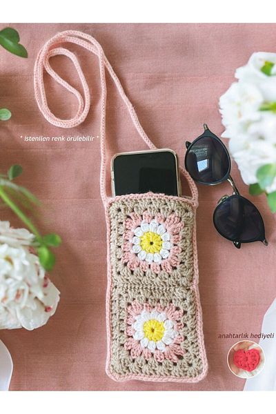 Talai Knitting Τσάντα ώμου Daisy Cross - Τσάντα τηλεφώνου