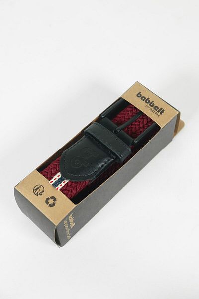 babbelt Elastic Knitted Unisex Belt Claret Red