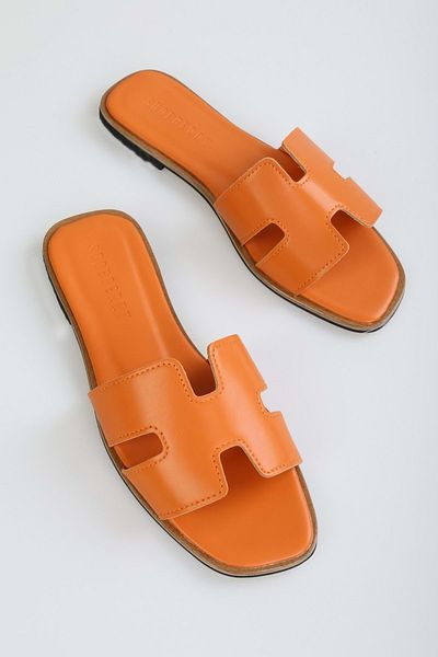 Shoeberry Помаранчеві жіночі плоскі капці Hemsy