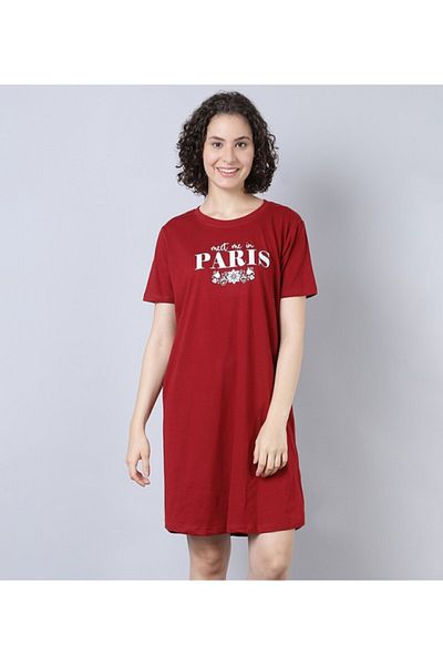 Aila Women's Sleepwear Red Dress