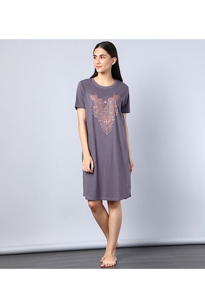 Aila Women's Sleepwear Grey Dress