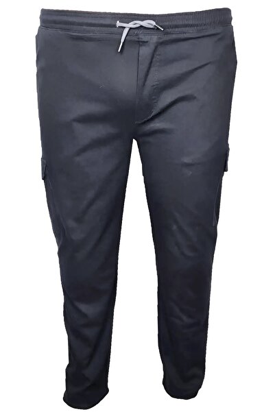 Surco Lycra Large Size Canvas Trousers - Elastic Waist and Cargo Pocket