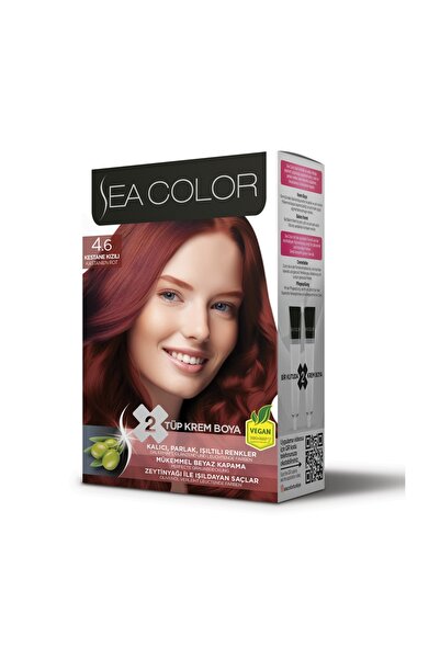 seacolor SEA COLOR KALICI AKMAYAN SAÇ BOYASI 2 ADET BOYA+OKSİDAN+ELDİVEN+BAKI...