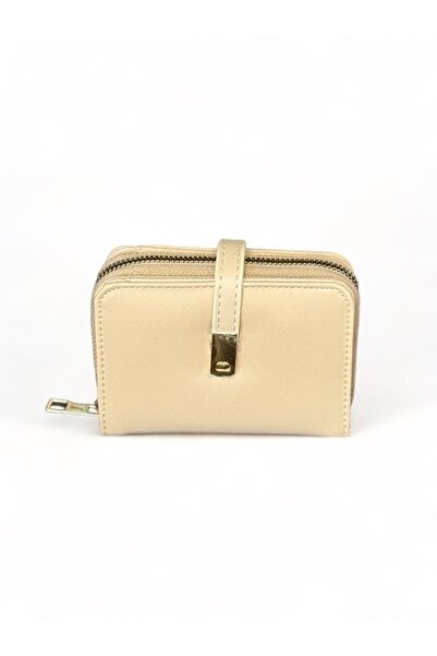 TOPLINE محفظة نسائية ذهبية متعددة الأقسام مع مغناطيس وسحاب للإغلاق