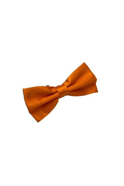 Brianze Orange Satin Bow Tie - Solid Color