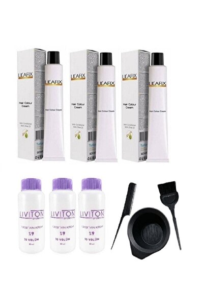 Lilafix 3 Adet 8/33 Kahve Köpüğü Krem Tüp Boya 60 Ml + 3 Adet Liviton Oksidan...