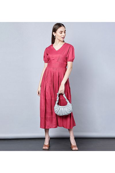 Aila Red Women's Midi dress
