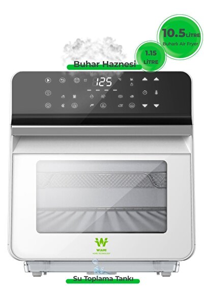 WİAMi Wiami 10.5l Buharlı Airfryer - Yeni Nesil Sağlıklı Pişirme, Beyaz Modern Tasarım