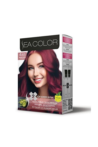 seacolor SEA COLOR KALICI AKMAYAN SAÇ BOYASI 2 ADET BOYA+OKSİDAN+ELDİVEN+BAKIM KREMİ