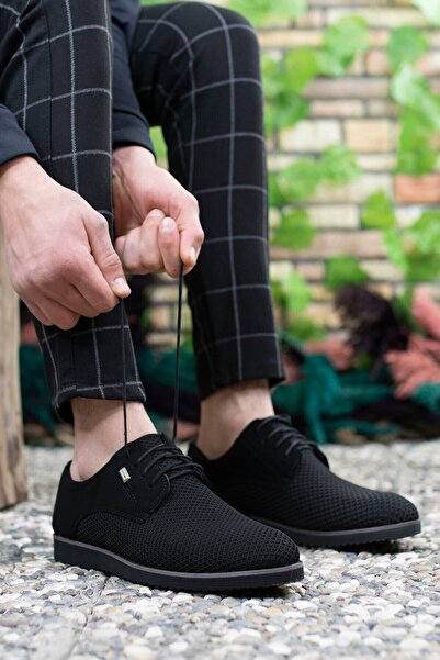 Riccon Pánské černé pletené boty pro volný čas0012682