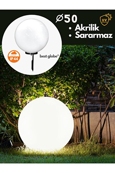 Yakan Aydınlatma 50cm Akrilik Bahçe Top Glop Aydınlatma Best Globe (BEYAZ) 1 ...