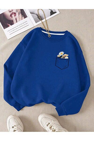 Wish BF طاقم الرقبة زهرة مطبوعة القطن البلوز المرأة