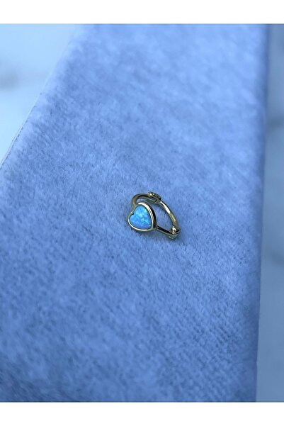 ds denizden silver Gümüş Opal Taşlı Halka Tragus Piercing - 1 Adet