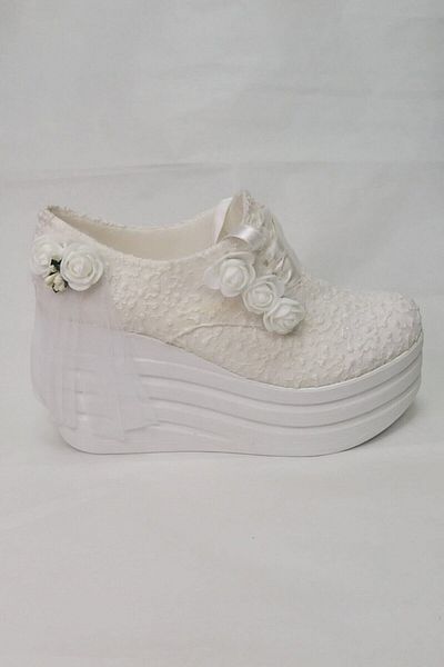 Berush Bride 600 Series Wedge Heel Row Pearl Wedding Dress Shoes