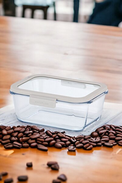 NEOFLAM Fika Glace Cam Saklama Kabı Bej 4 Parça Set