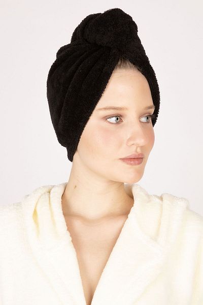 Beyzateks Tekstil Luxury Buttoned Towel Hair Dryer Cap