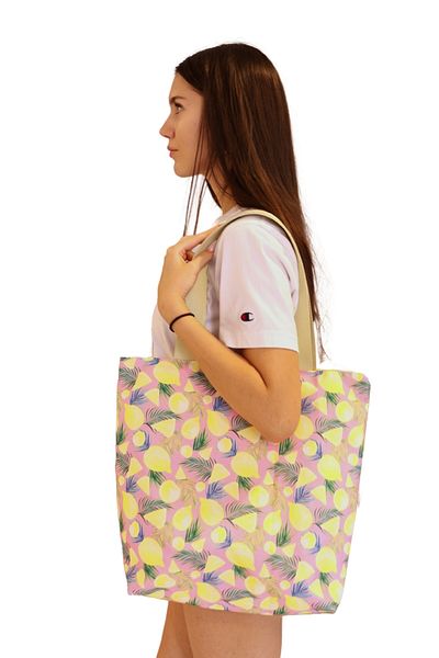 ICONE BAG Γυναικεία και κοριτσίστικη τσάντα παραλίας με σχέδιο λεμόνι - Τσάντα παραλίας με στάμπα