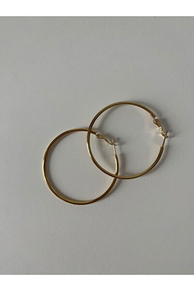 staınless steel HALKA GOLD DETAYLI ÇELİK KÜPE