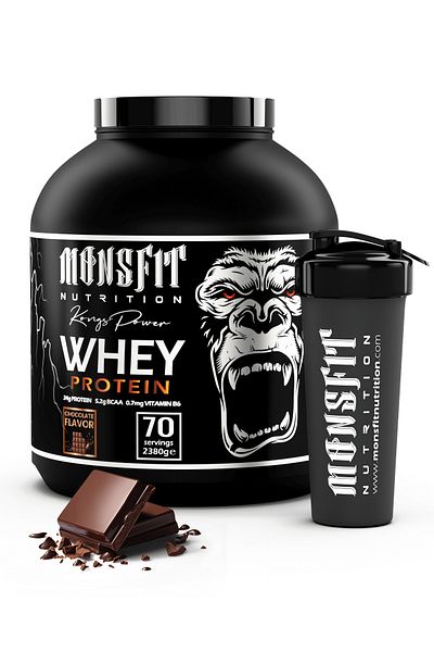 MONSFİT 2.380 G Whey Protein - 70 SERVice Helping Muscle Building Chocolate Flavored