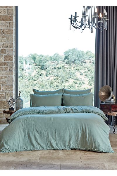 Dantela Shine Cotton - Σετ Παπλωματοθήκη Διπλής Μουσελίνας, Μέντα