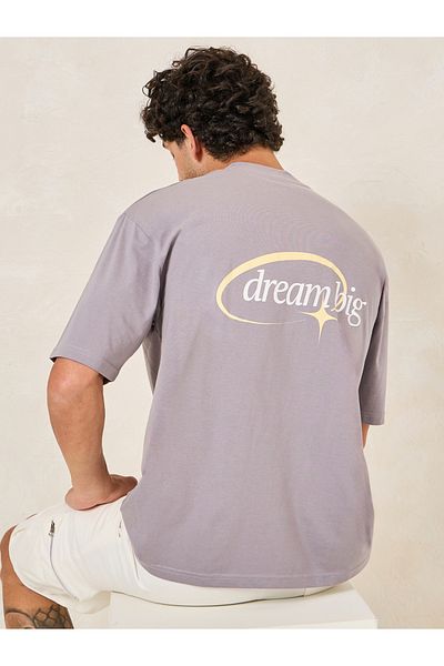 Styli Embroidery Detail Oversized T-Shirt with Back Print