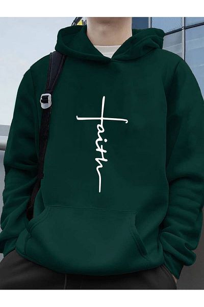 Medinenur Φούτερ με κουκούλα Faith Printed - Άνετη εφαρμογή