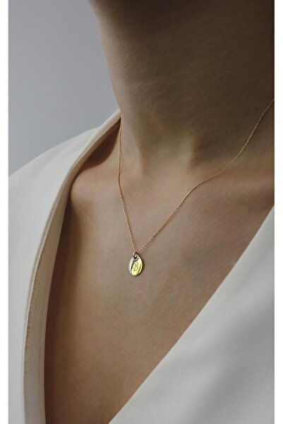 DİAMİNE PIRLANTA 14 Ayar Altın Harfli Plaka Kolye Ucu