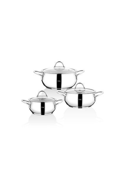 Taç Vitali Induction Based 3-Piece 6-Piece Steel Casserole Set