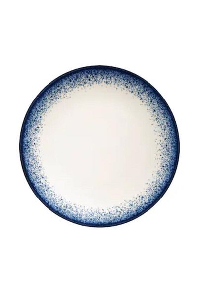 Kütahya Porselen Cream Colored Set of 2 30 Cm Round Serving and Breakfast Plates