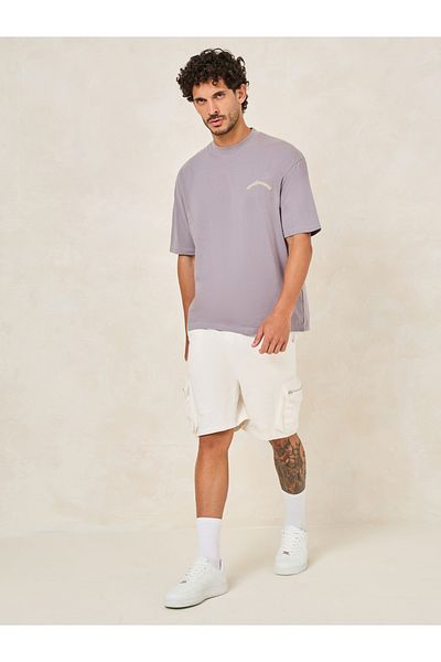 Styli Embroidery Detail Oversized T-Shirt with Back Print