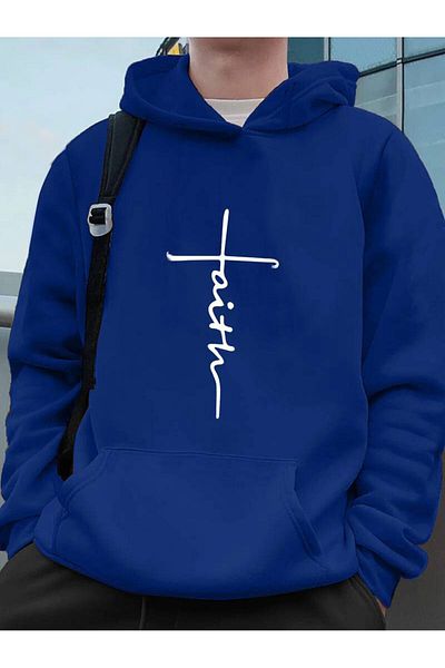 Medinenur Φούτερ με κουκούλα Faith Printed - Άνετη εφαρμογή