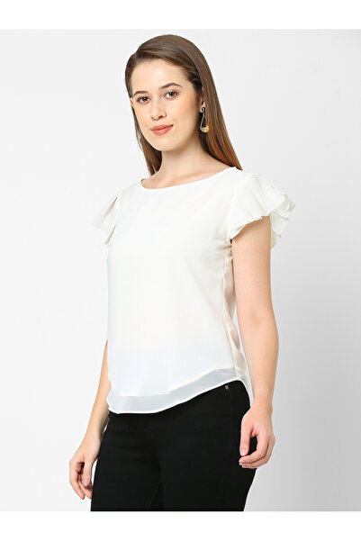 Mish By Styli Pleated Sleeves Georgette Top