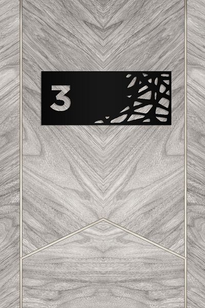 AHWALL Apartment Door Number with Motif - Decorative, No: 3