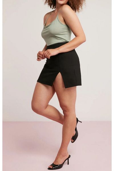 Lion Collection Large size slit miniskirt