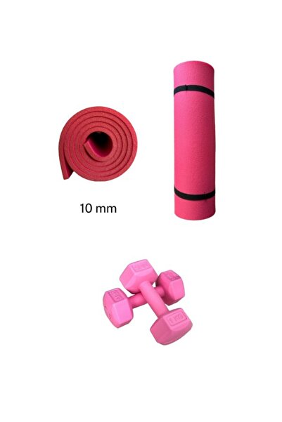 DS1 Dambıl Seti 10 MM Pilates Matı Ve 1 Kg Dambıl Set Pilates Egzersiz  Seti