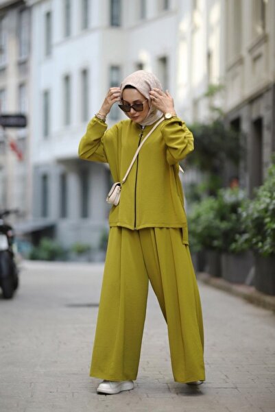 NS Moda طقم Eflin باللون الأخضر الزيتي - موديل-518