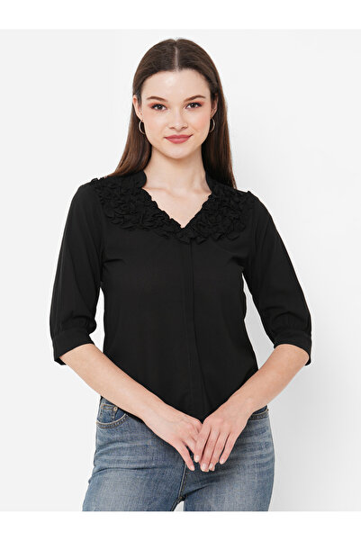 Mish By Styli Ruffled Neckline Georgette Top