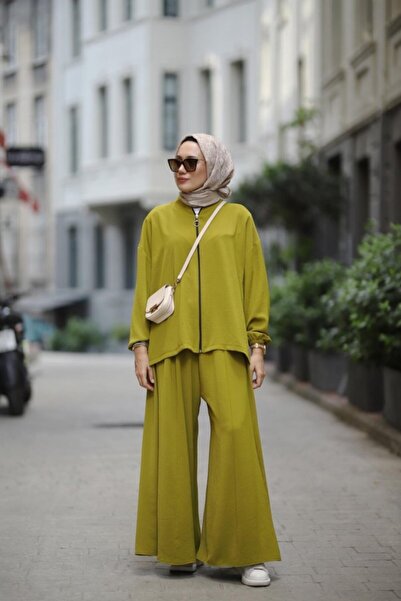 NS Moda طقم Eflin باللون الأخضر الزيتي - موديل-518