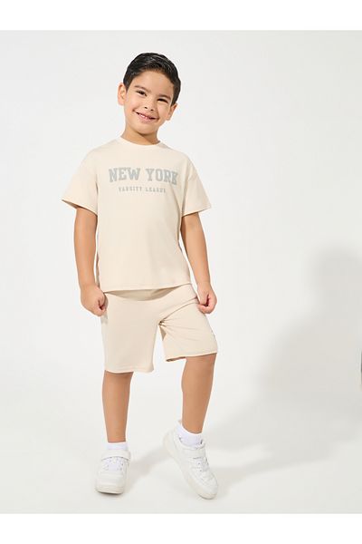 Styli New York Print Oversized T-Shirt & Shorts Set