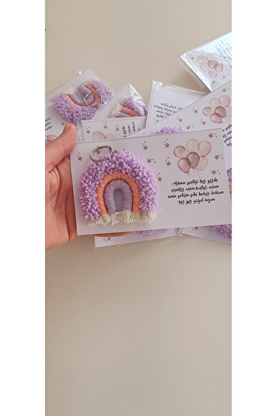 Büşra Uynk Makrome Gökkuşağı Anahtarlık veya Magnet Büyük Kartlı 20 Adet