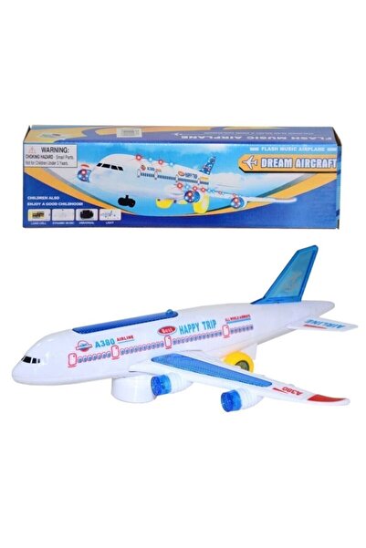 Genel Markalar Pilli Işıklı Sesli Uçak Airbus Pilli Oyuncak sdgnh 1038993