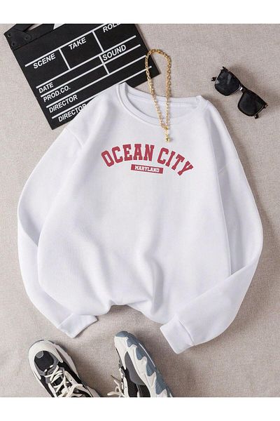 BENROMA Φούτερ Ocean City Unisex Oversize - Printed Crew Neck