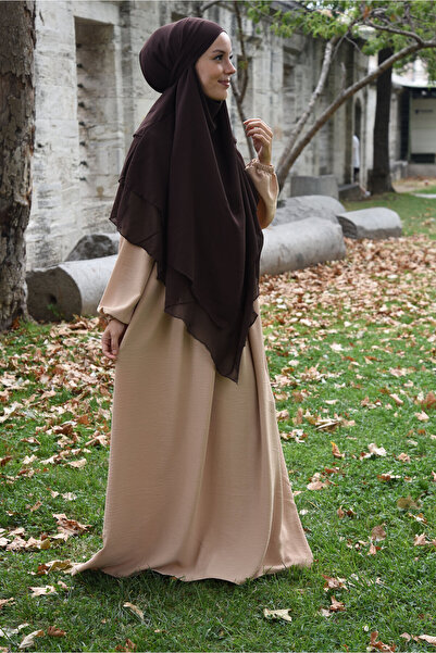 Nowa Scarf Πλισέ με φερμουάρ Aerobin Fabric Hijab Ferace/Φόρεμα - Honey Foam