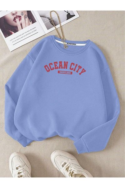 BENROMA Φούτερ Ocean City Unisex Oversize - Printed Crew Neck