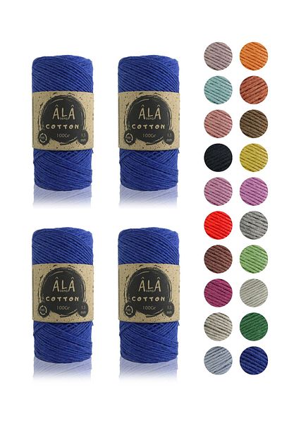 aladepo Κλωστή Amigurumi - Πλεκτό Βαμβάκι, Πρόσκρουσμα 1,5mm, 4x100g Σύνολο 400g