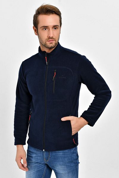 DYNAMO Men's Navy Blue Plus Size Fleece Jacket